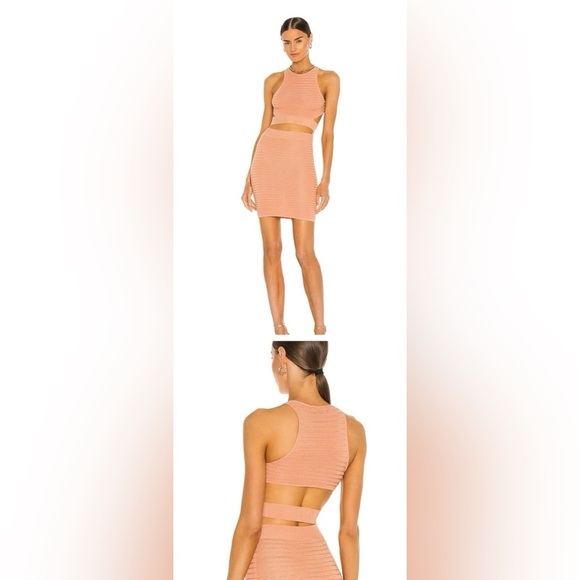 Michael Costello x REVOLVE Ambrose Blush Skirt & Cut Out Top Set NWT - Picture 5 of 6